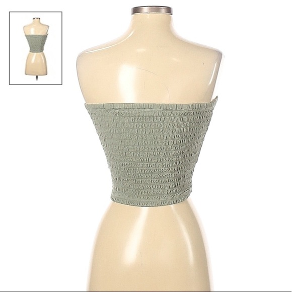 American Eagle Smocked Tube Top with Removable Straps size XS Y2K - Picture 4 of 6